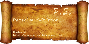 Paczolay Sándor névjegykártya